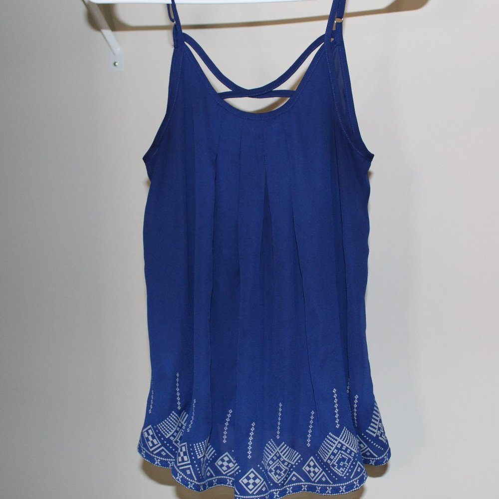 Alya Blue Aztec Print Top